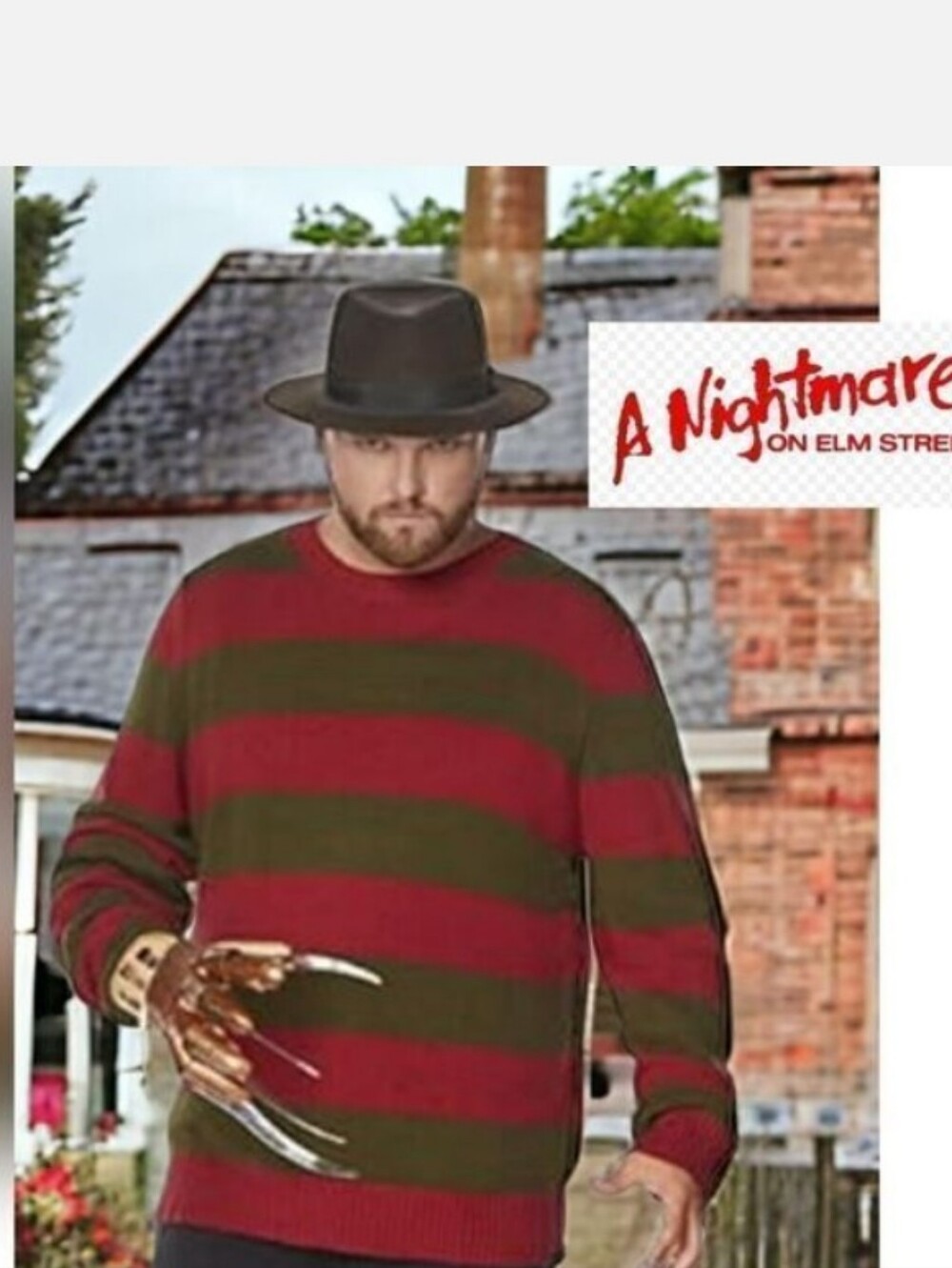 Men's Striped Crewneck Sweater in Red and Olive